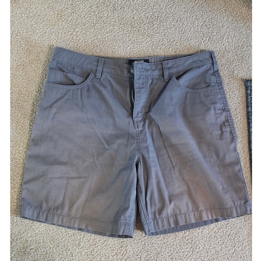 Noble Outfitters Mens Charcoal Gray Canvas Cargo Utility Work Shorts Size 34